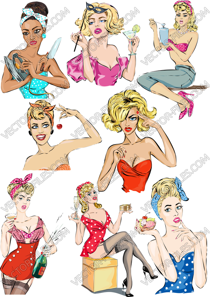 Pinup Grls Svg Pinup Grls Clipart Pinup Svg Cut Pinup Grls Vector