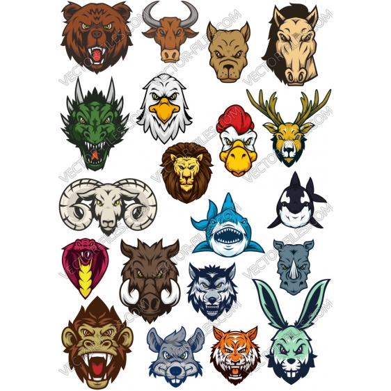 Angry animals bundle SVG clipart