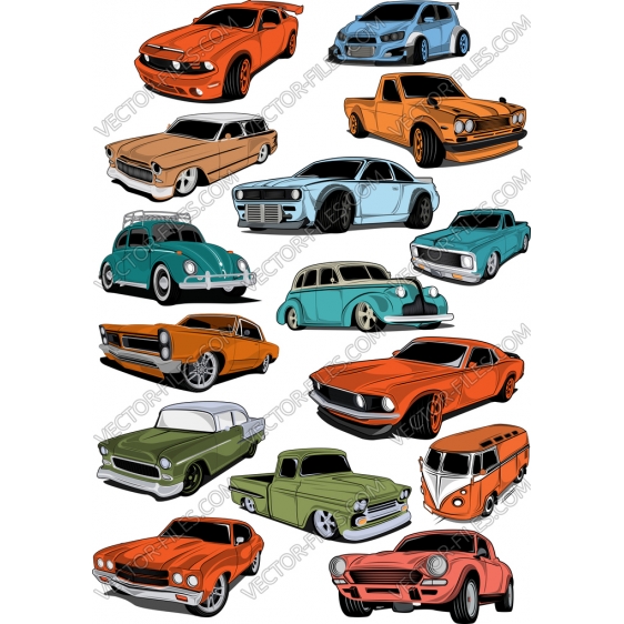 classic cars bundle SVG clipart