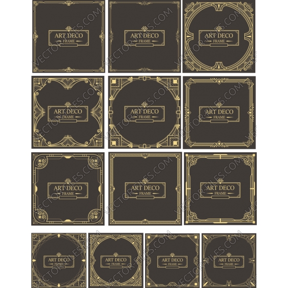 Art deco frames bundle SVG clipart