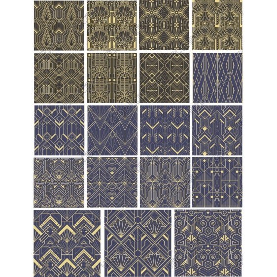 Art deco pattern bundle SVG clipart