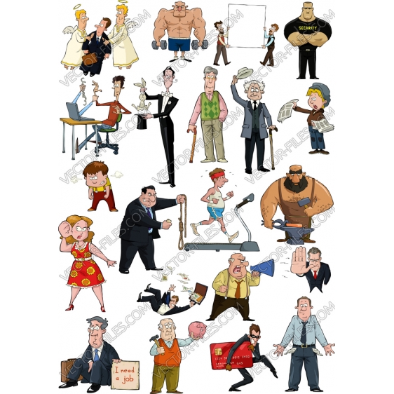 Cartoon people bundle SVG clipart