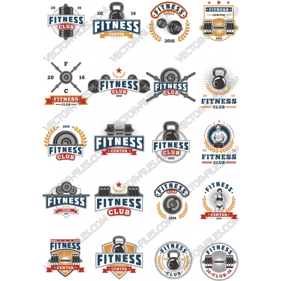 Fitness emblems bundle SVG clipart