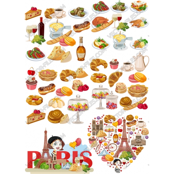 French food bundle SVG clipart