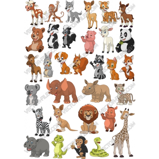 Funny animals bundle SVG clipart