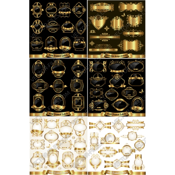 Gold frames bundle SVG clipart