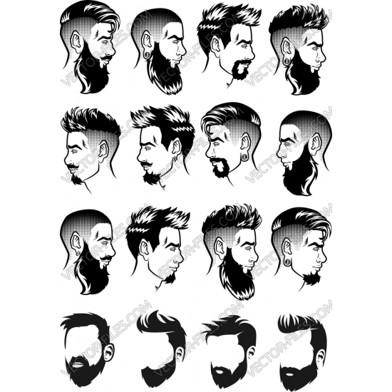 Mens hair bundle SVG clipart