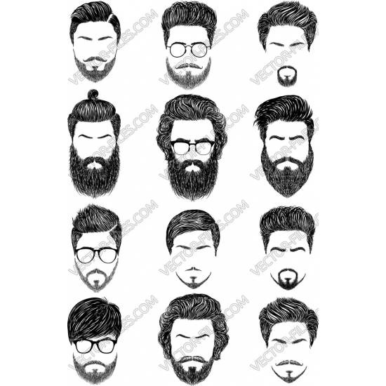 Mens hair bundle SVG clipart