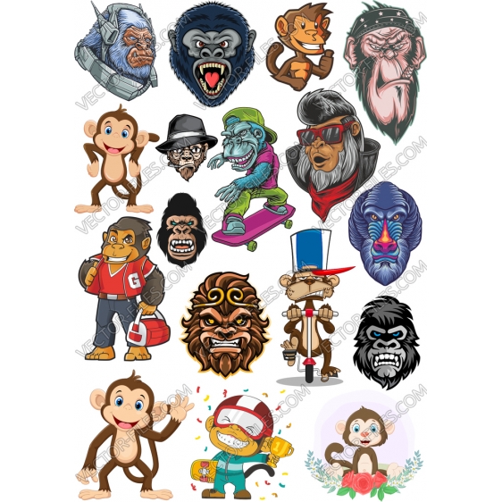 Monkey bundle SVG clipart