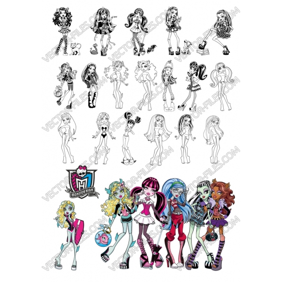 Monster high bundle SVG clipart