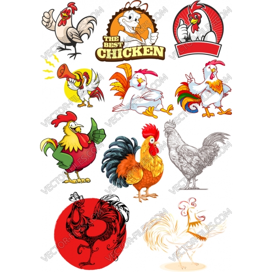 Rooster bundle SVG clipart