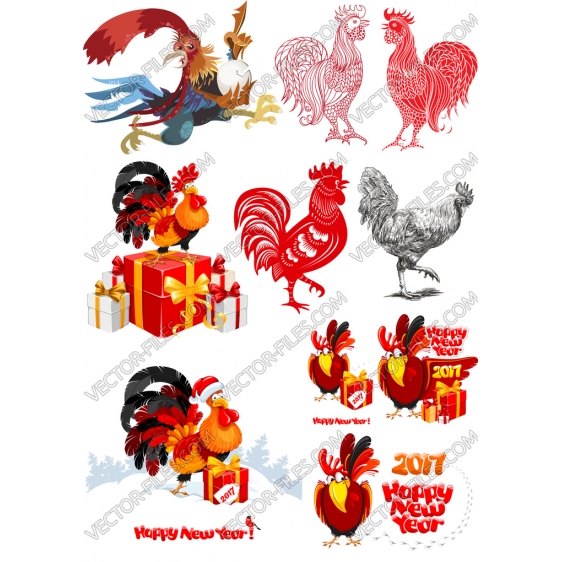 Rooster bundle SVG clipart