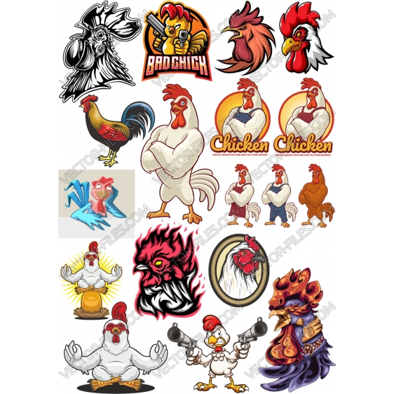 Rooster bundle SVG clipart