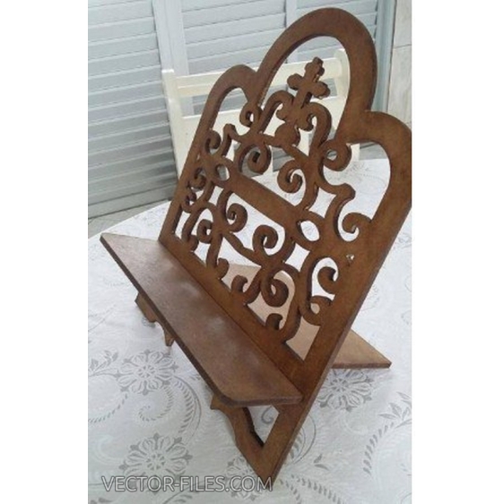 Ornate Book Stand Vector Template for Laser Cutting