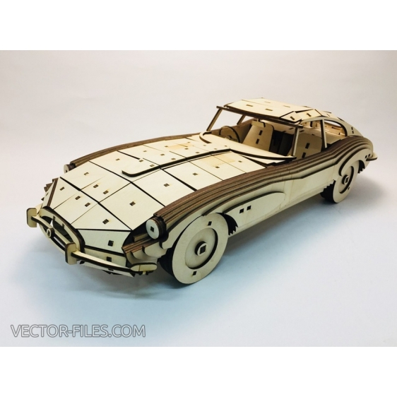 Vintage Car Wooden Model Vector Template