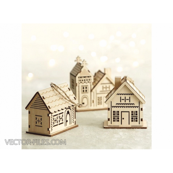 Cozy Christmas Village Laser Cut File Bundle