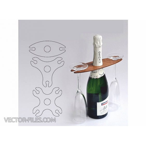 Wine Holder Grand Design Vector File for Laser Cutting