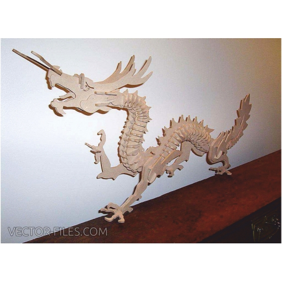 Majestic Dragon 3D Puzzle Laser Cut Files