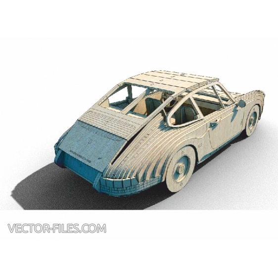 Classic Car Wooden Model Kit - Laser Cutting Files