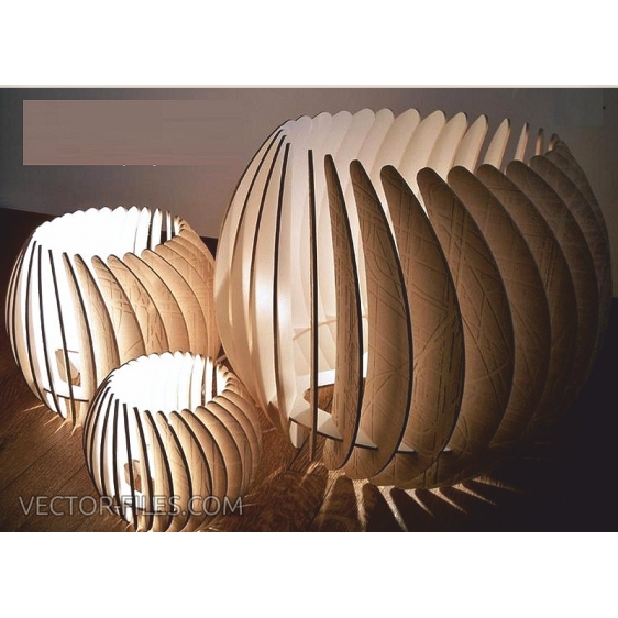 Wooden Lamp Shade Vector Template