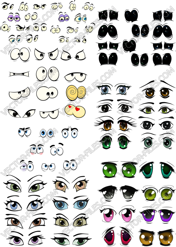 Cartoon Eyes Svg Cartoon Clipart Cartoon Svg Files Cartoon Eyes Vector Svg Silhouette Cameo