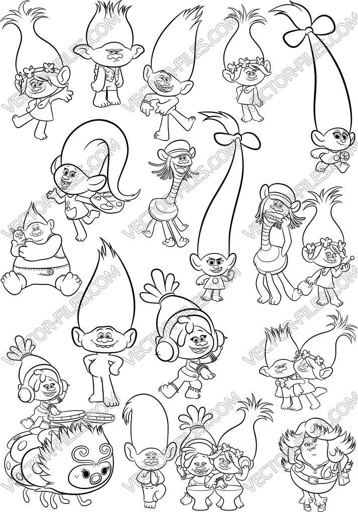 Trolls SVG, Trolls clipart, Trolls svg files, Trolls vector, silhouette ...