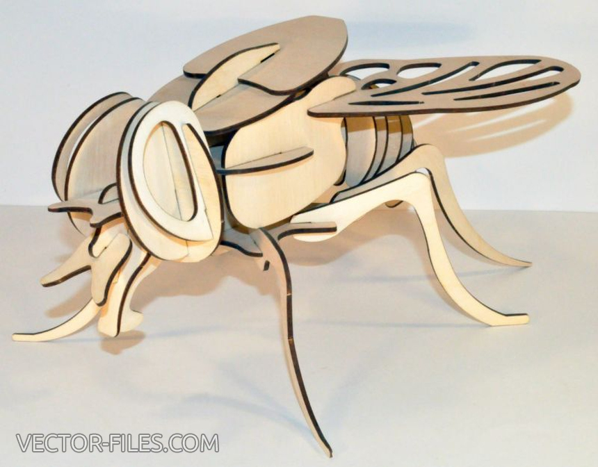 Fly Insect. 3D model 3d puzzle CNC ,decorative ,art,souvenir ,wood ...