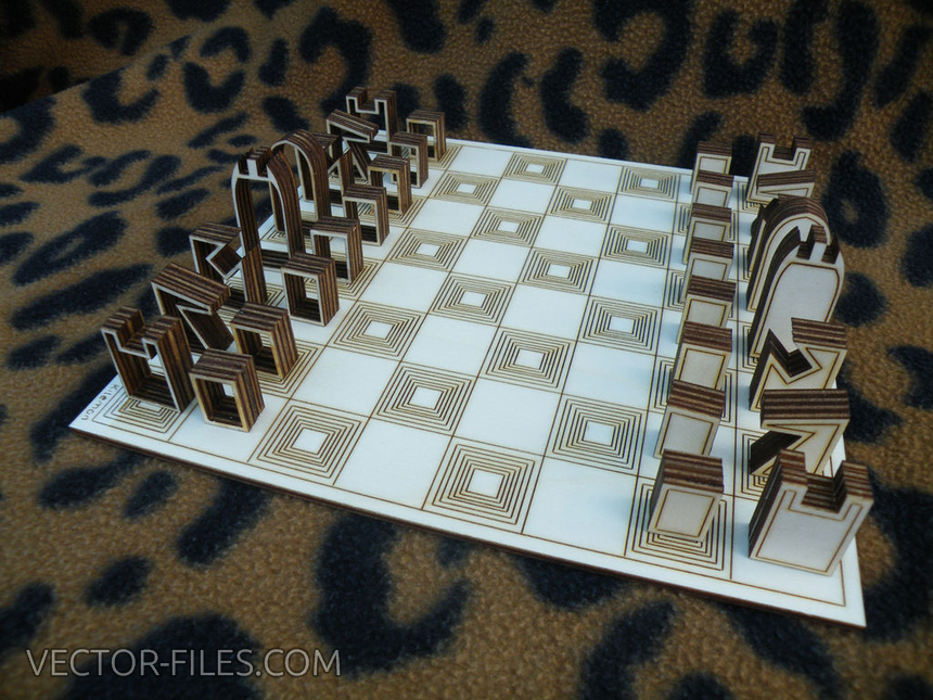 Laser Cut Chess Game SVG File Free Download 